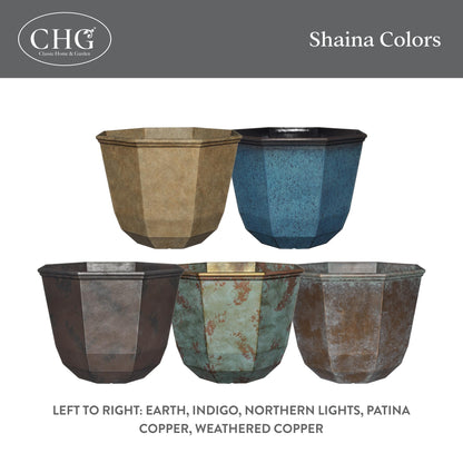 Classic Home and Garden Shaina Planting Pots - Lightweight Indoor & Outdoor Plant Pots - UV-Resistant Resin Flower Pots - Pot Planters for Flowers & Herbs (15” Earth)