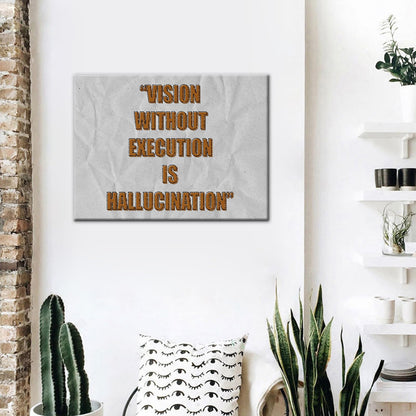 Motivational Wall Art Canvas Inspirational Entrepreneur Quotes Execution Poster Print Positive Picture Painting for Home Bedroom Office Wall Decor Framed Ready to Hang [24''W x 18''H]