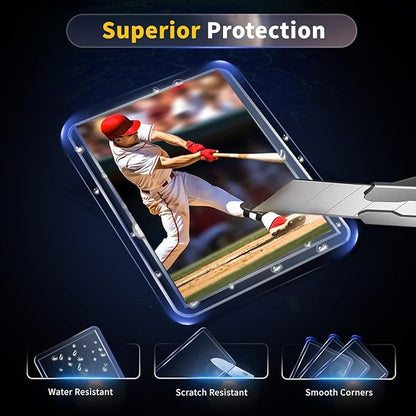 400 Card Sleeves Hard Plastic, Premium Baseball Card Sleeves, 3" x 4" Trading Cards Holder, Sports Football Game Cards Protectors Top Cases (200 Hard Sleeve + 200 Soft Sleeve)