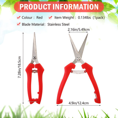 Lasnten 20 Pcs Bud Trimming Scissors Bulk 7.2 Inch Pruning Shears Garden Scissors for Precise Cut Bonsai Gardening Hand Pruner with Straight Stainless Steel Blade Pruning Snip for Flower Plant(Red)