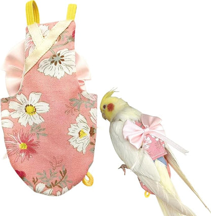 Bird Flight Suits Diapers, Parrot Flight Suits Diapers for Quaker Parakeets Cockatiels Conures Macaw African Grey, Bird Diaper, Parrot Clothes (Pink A,Sulphur-Crested Cockatoo)
