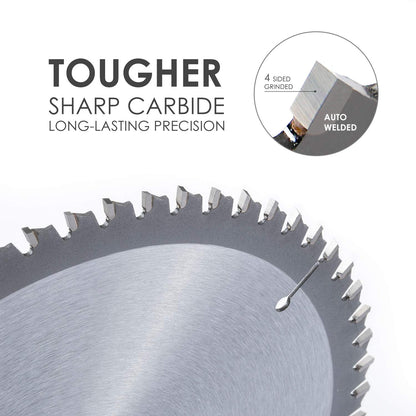Luckyway 10 Inch Table Saw Blade, Miter Saw Blade 2-Pack, 80T Fine Finish Professional Woodworking with 5/8 Inch Arbor TCT Saw Blade for Table Saw and Miter Saw