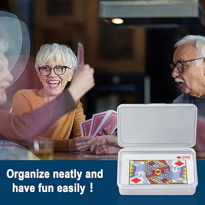 Blank Card Case, 6 Pack Clear Plastic Card Deck Box, Snaps Closed - Storage Box for Base Ball Trading Cards, Business Cards & More