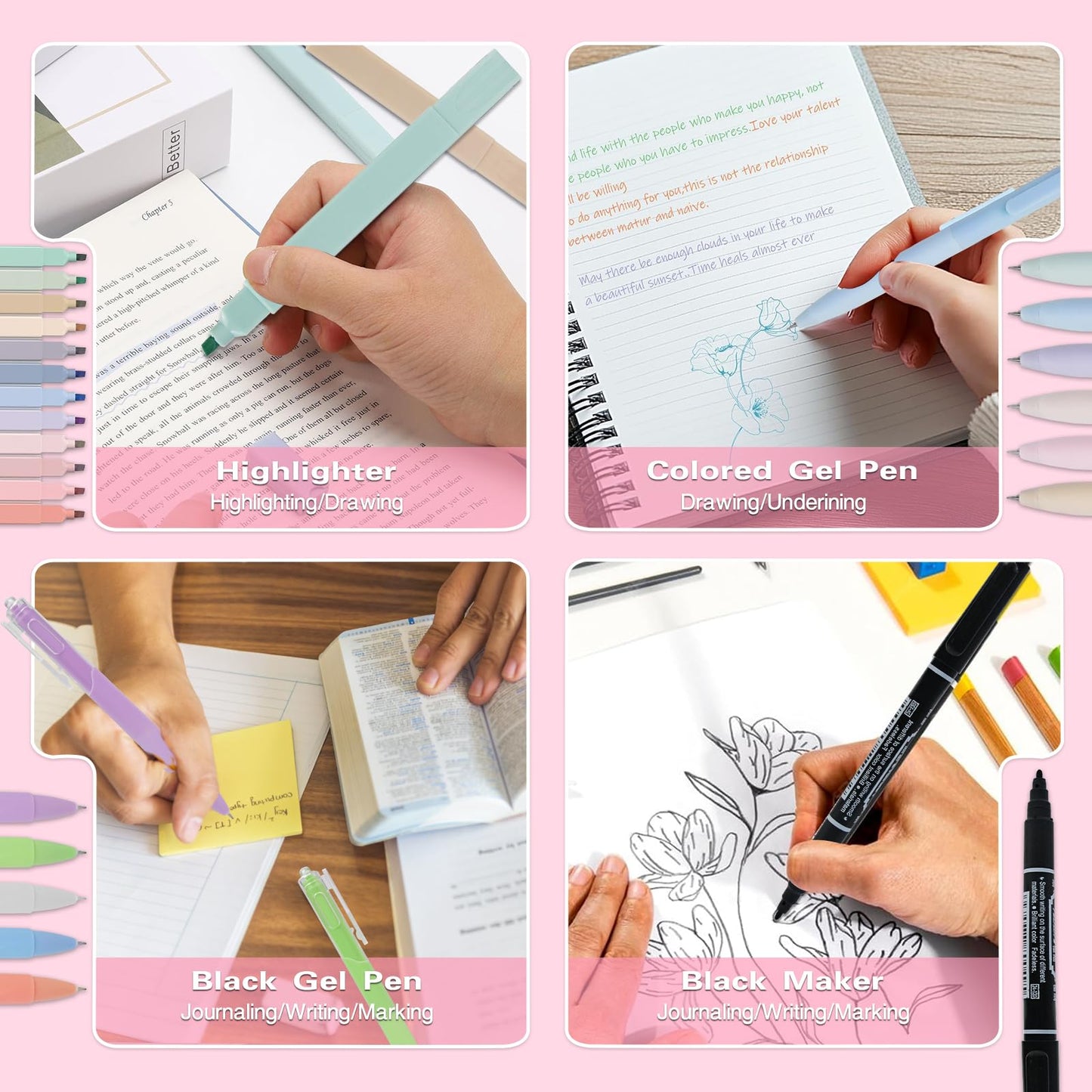HRFGWDD Bible Study Supplies [78 PCS] for Women - Bible Journaling Kit with No Bleed Highlighters & Pens, Bible Tabs Set and Bible Verse Gifts for Scripture Study