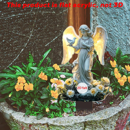YUEYINGMG Garden Decor, Acrylic 2D Stake, Pot Plants Garden Yard Lawn Outdoor Fairy Statue Ornaments, Fairy Garden Accessories Decoration (Style D)