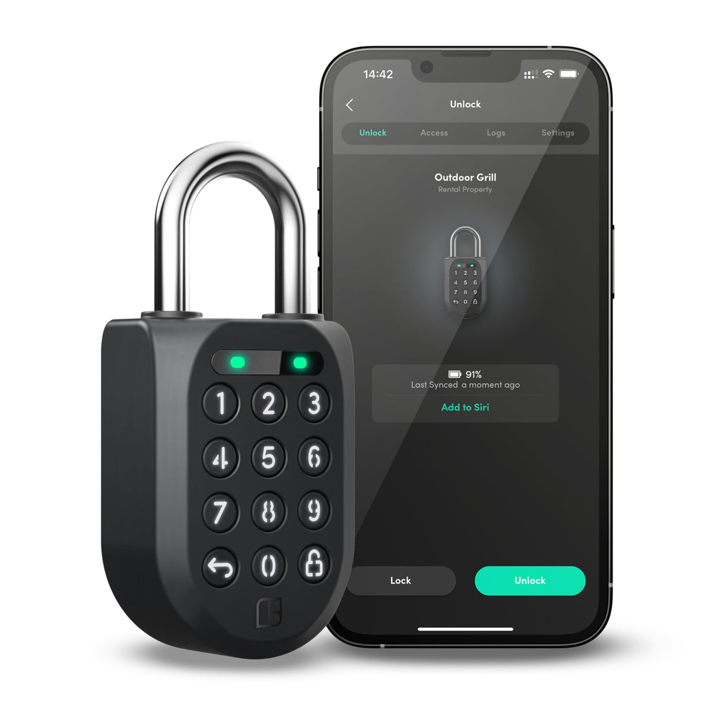 igloohome New Smart Padlock 2 (SP2), The Toughest Smart Padlock – Share Access from Anywhere with the Mobile app (iOS/Android) – No WiFi Needed, Waterproof & Rechargeable