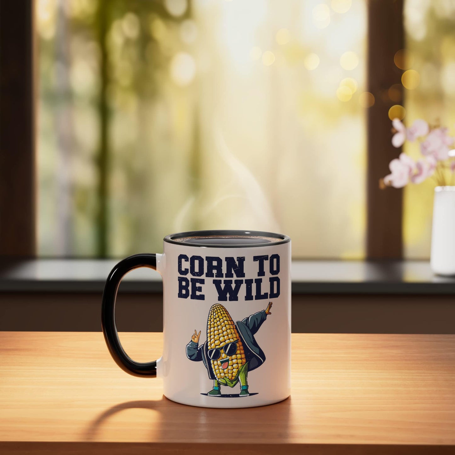 Dabbing Corn To Be Wild Funny Cob Farmers Lover Foodie Retro Ceramic Mug, Black/White