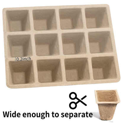 SYITCUN 480 Cells Seed Starter Tray, 40 Pack Biodegradable Seed Starter Kit, Peat Pots for Seedlings with 400 Plant Labels, 2 Seed Planting Tool and 1 Spray Bottle