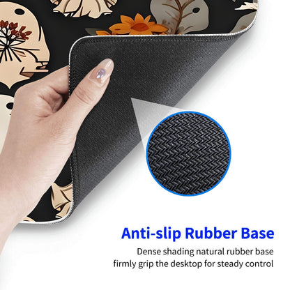 Large Gaming Mouse pad,Halloween Ghost Flowers Cute Anti Slip Rubber Base Mouse pad, Suitable for Computer, Laptop, Office Desk Accessories