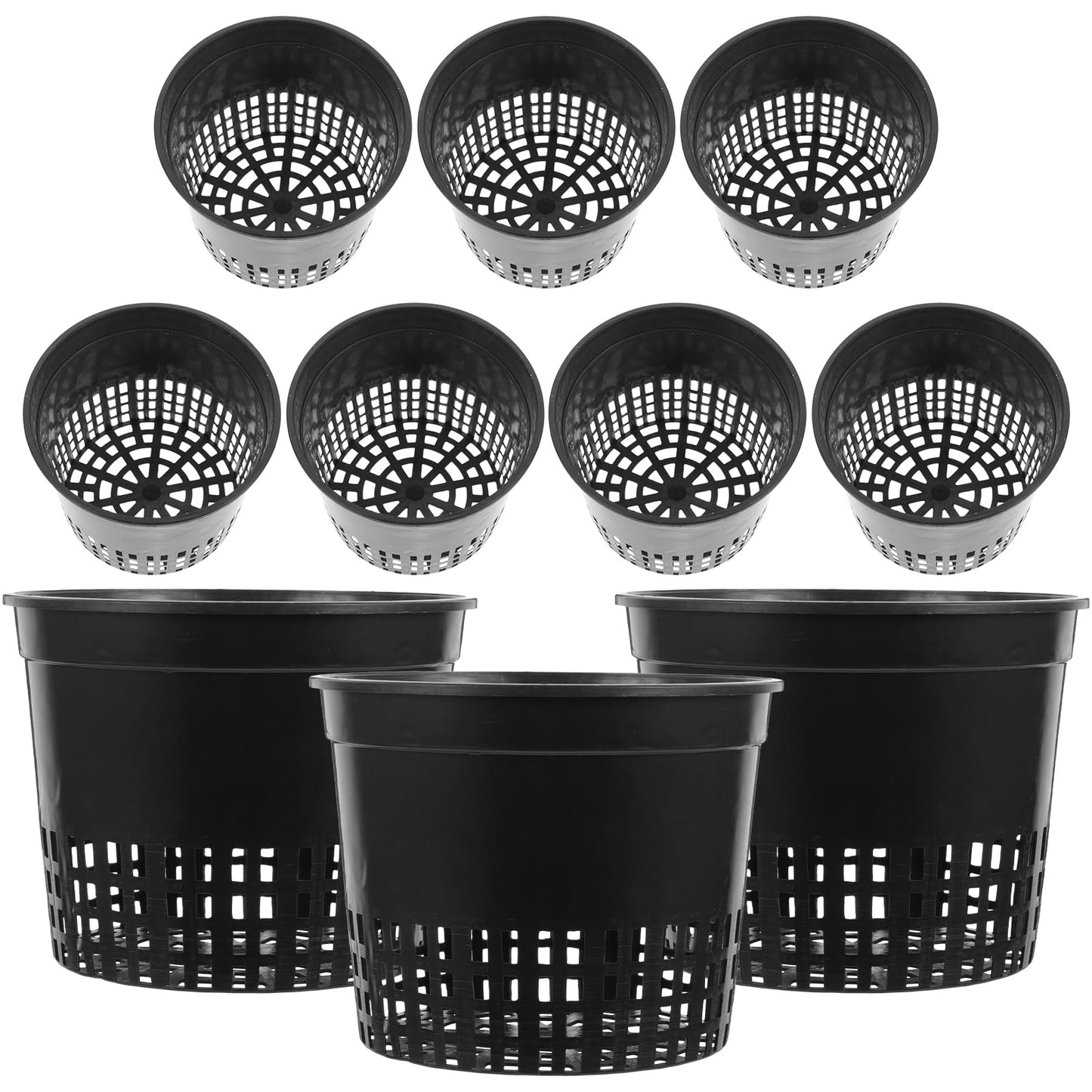 10PCS 3 Inch Hydroponic Net Pots - Black Plastic Planting Baskets for Soilless Culture, Ideal for Home, Garden, and Balcony Use