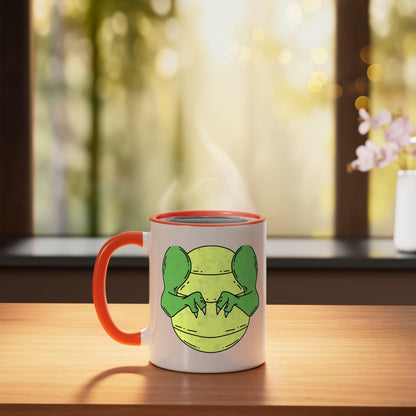T-Rex Costume Halloween Ceramic Mug, Orange/White