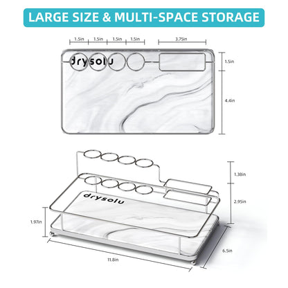 DRYSOLU Toothbrush Holders Large Toothbrush Holder with 6 Slots – Fast Drying Toothbrush Organizer for Bathroom Sink Countertop, Fits Electric & Manual Toothbrushes, Water Absorbent Diatomaceous Earth
