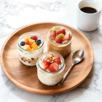 Overnight Oats Containers with Lids, 10oz Wide Mouth Mason Jars with Lids, 9 Pack Glass Jars with Airtight lid for Chia Pudding Yogurt Salad, Meal Prer Oatmeal Jars, Gray