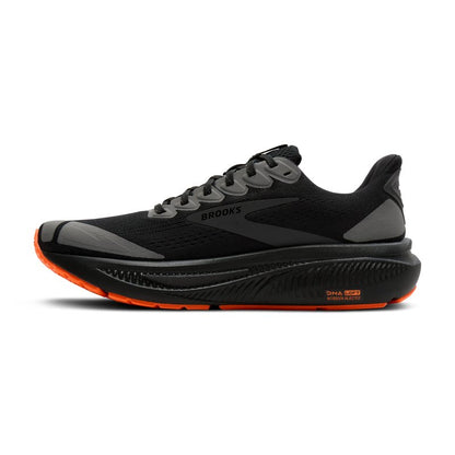 Brooks Men’s Ghost 17 Neutral Running Shoe - Black/Orange - 7 Medium