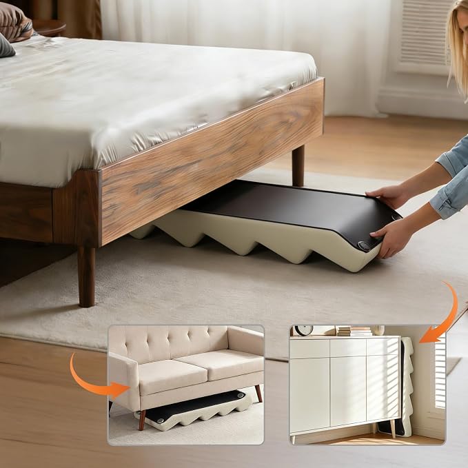 5-Step 23.6" H Dog Stairs for Bed Couch, Waterproof & Scratch PU Leather Pet Steps for Senior Large Dogs and Cats, Dog Ramp with 220 lbs Maximum, Oak Leg & Solid Wood, Non-Slip Feet, Cream