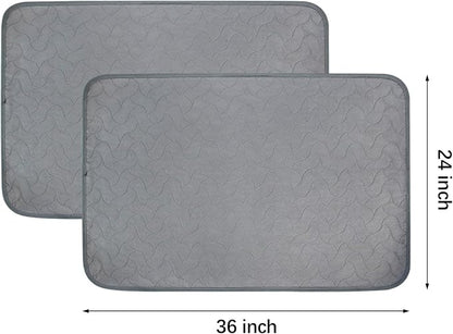 Gentle Purr Washable Dog Pee Pads 24 x 36, 2-Pack Reusable Puppy Pads, 4-Layer Ultra Absorbent Potty Training Pads for Dogs, Non-Slip Leakproof Dog Mats for Indoor Use