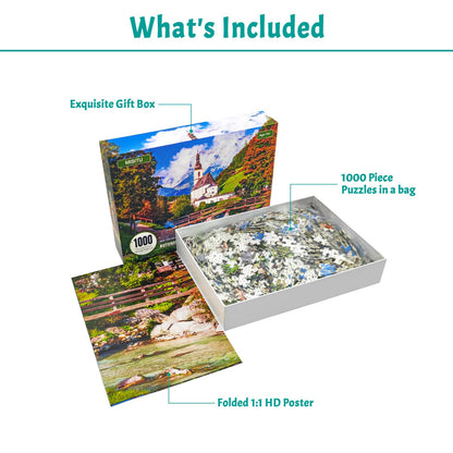 MBOQIU 1000 Piece Puzzle for Adults - Green Wheat Fields Puzzles for Adults 1000 Pieces, Letters on Back, Artwork by Van Gogh Jigsaw Puzzle, Challenging Puzzles for Teens Seniors - 27.6 x 19.7 inches