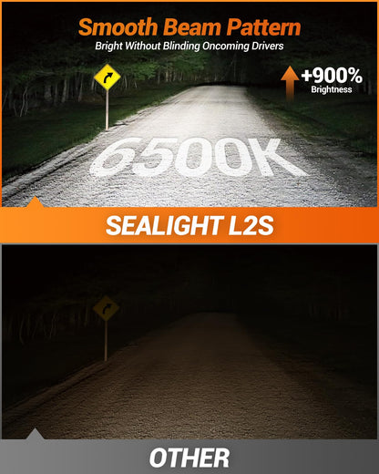 SEALIGHT 9005 H11 LED Bulb Combo, 90,000LM Bright, 6500K White, Plug and Play, Pack of 4