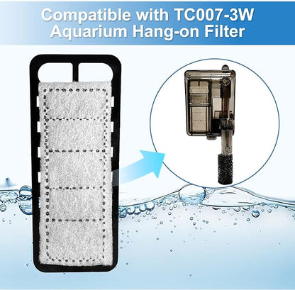 4 Packs Small Aquarium Filter Cartridges Replacement Filter Pad Compatible with TC007 Fish Tank Filter