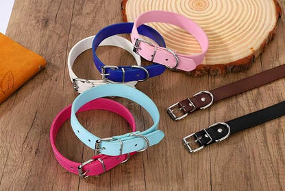 White Soft Leather Dog Collar for Small,Medium, Large Dog, Comfortable and Adjustable (Wide: 0.55'' for Dog's Neck: 9''~12'', White, S)