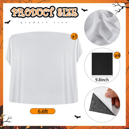 VitalCozy 5 Pcs Halloween Ghost Trunk or Treat Decoration Set DIY Ghost Face Backdrop Kit for Car Archway Trunk Exterior Halloween Outdoor Party Supplies Decor