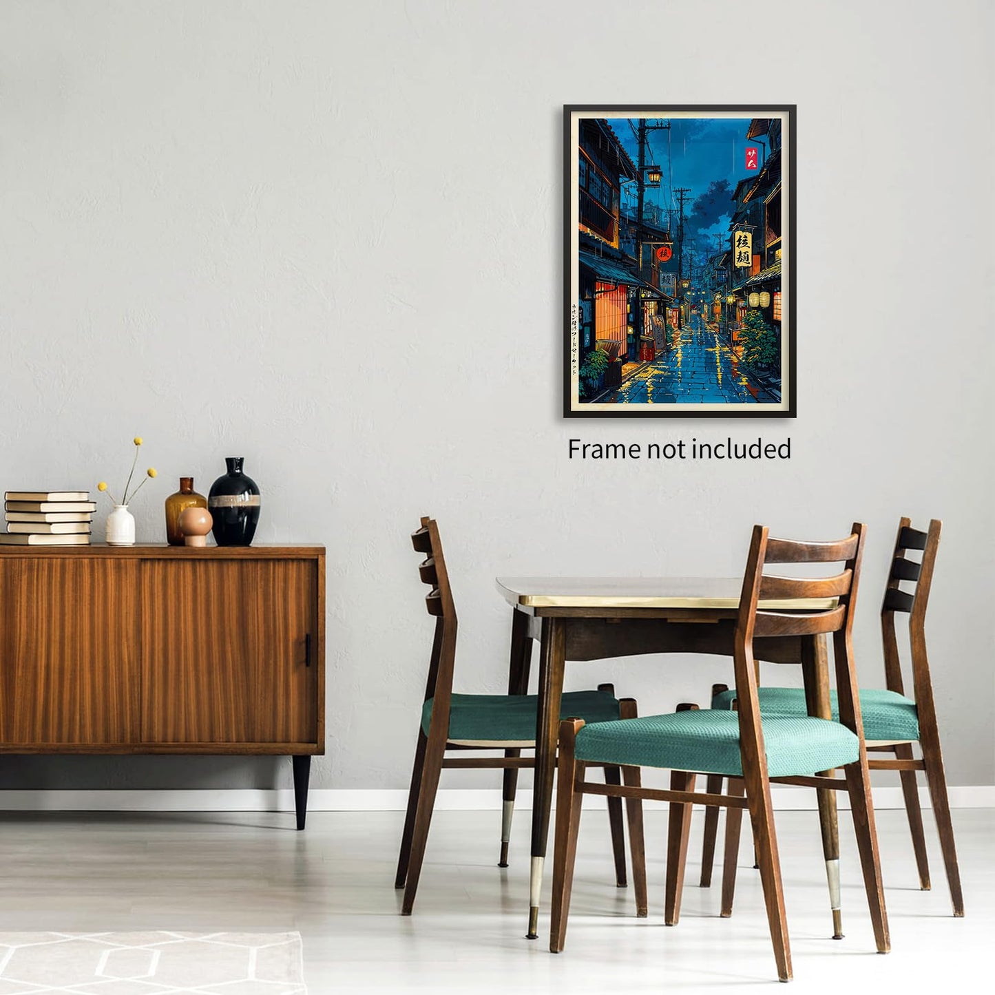 Podafu Japanese Tokyo Tea House Wall Art Poster - 12x16in Unframed Canvas Print for Bedroom Decor