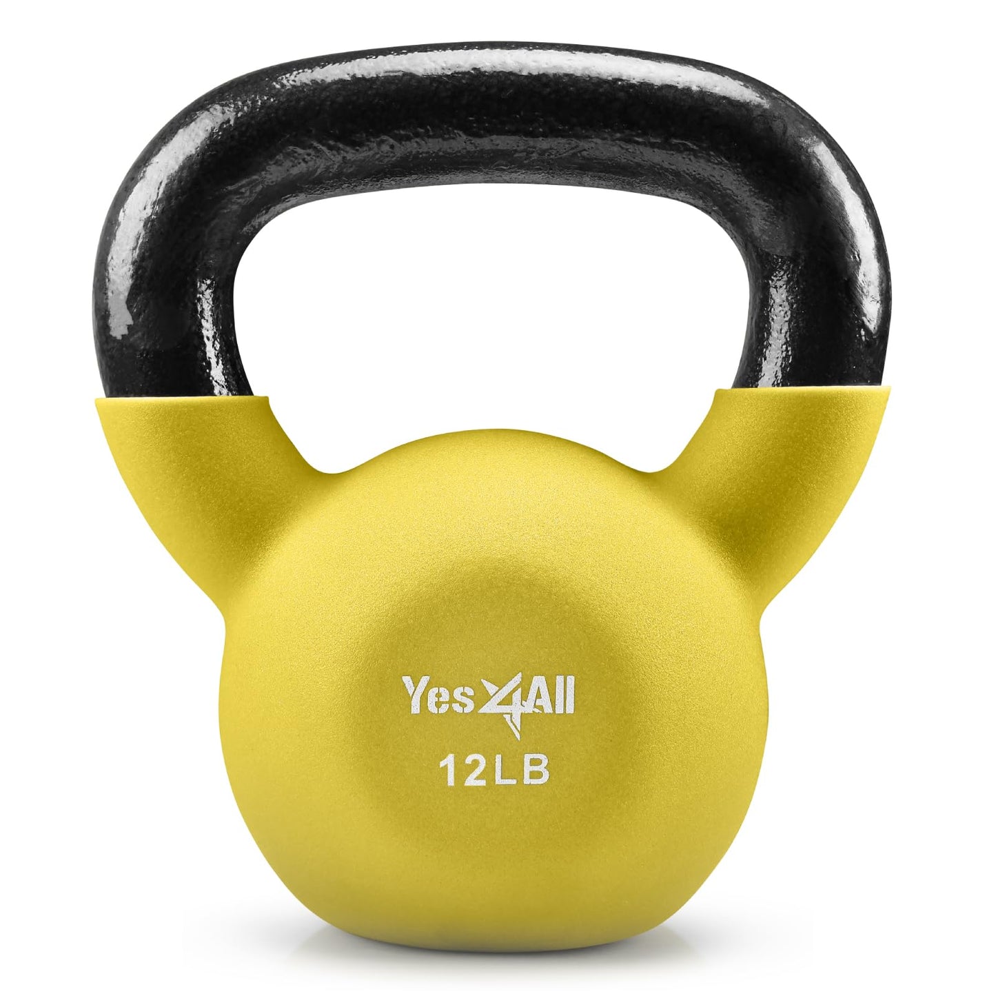 Yes4All Kettlebell, 5-65 LB Neoprene Coated Cast Iron Kettlebells, Wide Grip Handle & Flat Bottom for Swings, Squats, Deadlifts, Push Ups & Full Body Training at Home Gym - Single & Set
