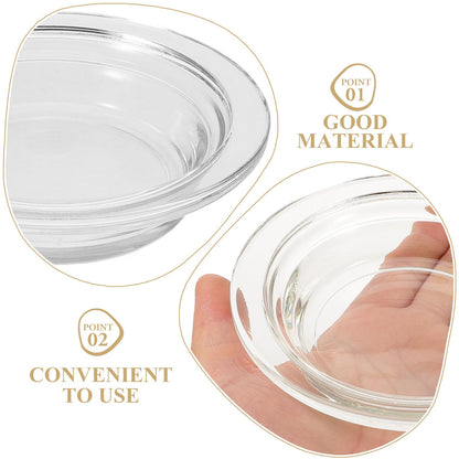 TOPPERFUN 2Pcs Replacement Wax Warmer Dish, 4.5in Glass Transparent Aromatherapy Essential Oil Diffuser Dishes for Home, Office, or Meditation