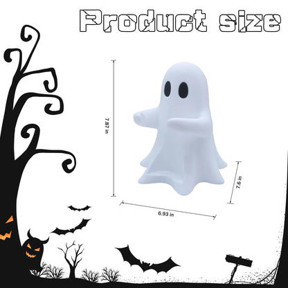 Bokynu Ghost Figurine Holding Coke Table Decor, Replaceable Can Holder Halloween Cute Desktop Ghost Statue Decoration, Fun and Practical