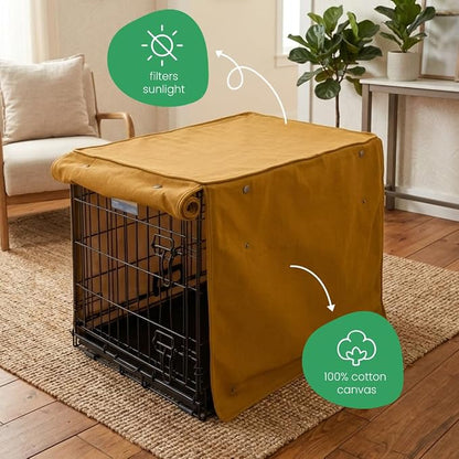 Molly Mutt Fast Car Dog Crate Cover, GOTS-Certified 100% Organic Cotton Canvas Cover for Dog or Puppy Kennel and Cage, Washable, Free of Harmful Chemicals, Medium/Large, Fits 30"x19"x21" Crate