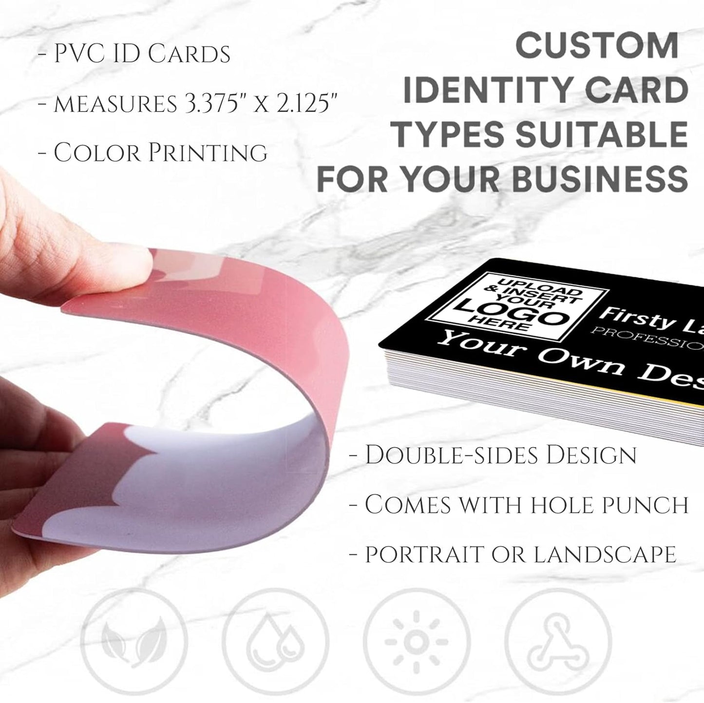 Custom Id Badge, Personalized Employee Photo Identification Card with Lanyard, Durable ID Card for Office Worker Doctor Nurse Student-Vertical-Template8