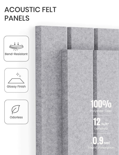 Large Felt Bulletin Board 48" x 36" Cork Board Alternative-12 Pack with 70 Safe Removable Adhesive Tabs, Cork Boards for Walls for Home Office Classroom Pin Board-Soft Gray
