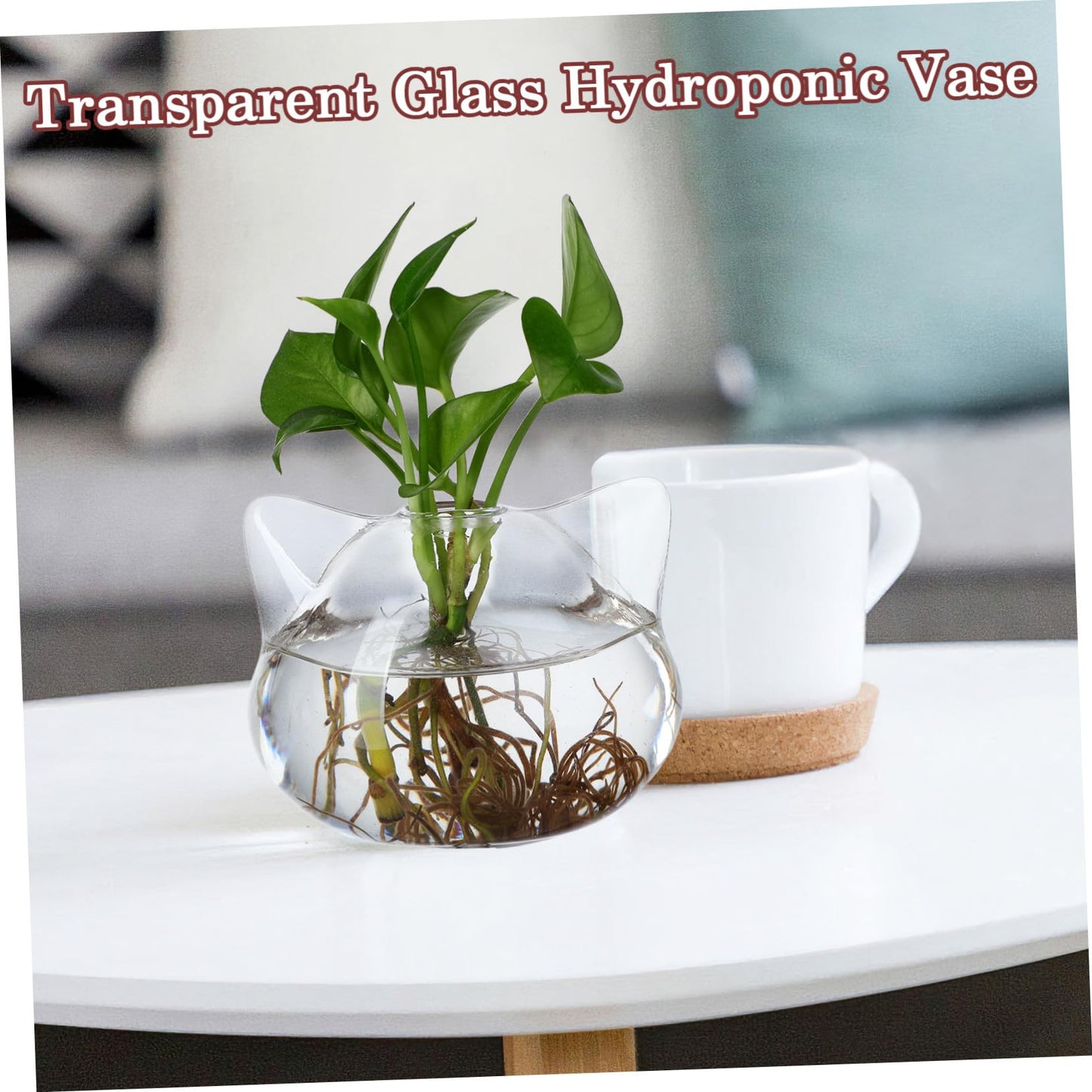 HAKIDZEL 2pcs Cat Shaped Glass Terrarium Vases for Hydroponic Plants Delicate Home Flower Vase with Smooth Design Cute Decorative Containers for Desktop and Coffee Table Display