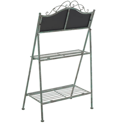SAFAVIEH Outdoor Collection Natum Victorian Antique Dark Green Wrought Iron Plant Stand