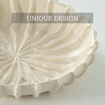 Dneuoir Large Decorative Bowl Fruit Bowl for Kitchen Counter, Resin Modern Decorative Tray for Home Decor, Key Bowl for Entry Table, Shelf, 11.2 Inch (Beige)