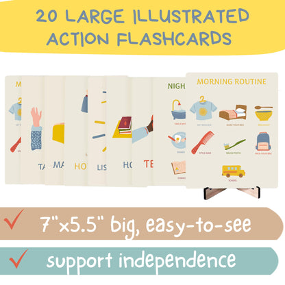 Magnetic Reward Jar System with Illustrated Flash Cards – Visual Chore Chart and Behavior Tracker for Daily Routines at Home or Classroom
