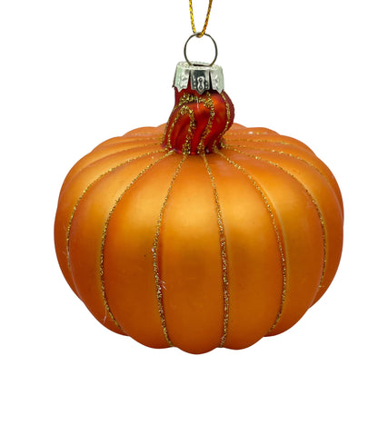 Thanksgiving Fall Pumpkin Blown Glass Christmas Halloween Tree Ornaments