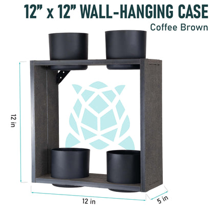 Vioscapes Urban Garden Decor with Pots Included, Case Planters for Indoor Outdoor Plants, Hanging Flowerpots, Wall Hanging Plant Holder Window Plant Shelves (Coffee Brown, Case)