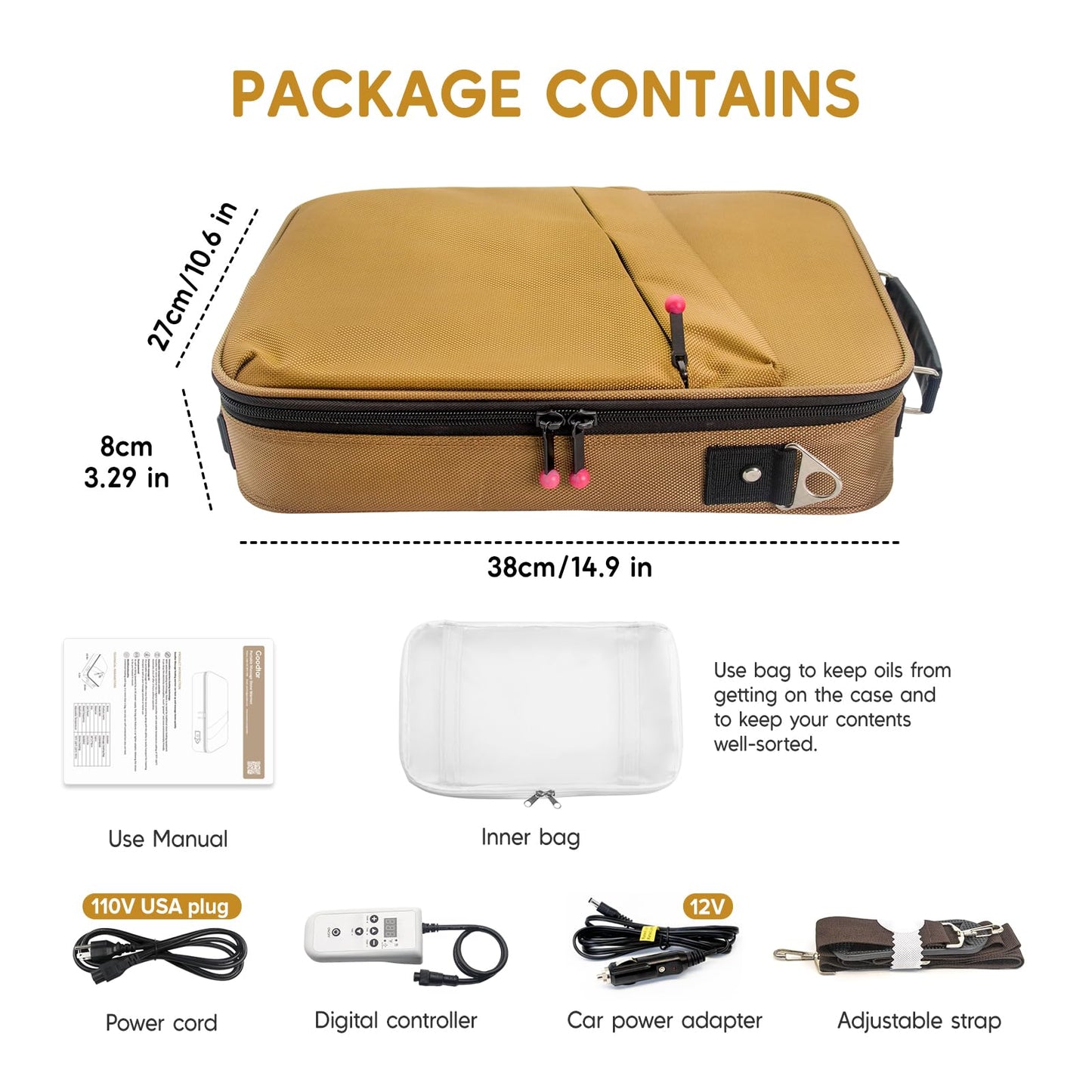 Goodtar Portable Hot Stones Warmer Set Spa Salon Massage Digital Electric Heater Without Stones
