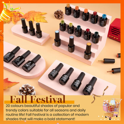 beetles Gel Polish Set - 23Pcs Macaroon Color Gel Nail Kit with Glossy Matte Top Coat Base Coat Yellow Pink White Purple Blue Glitter Bright Uv Nails Paradise Pastel Gel Halloween Gifts for Women