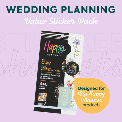 Happy Planner Blooming Romance 30-Sheet Classic-Size Sticker Pack for Wedding Planning
