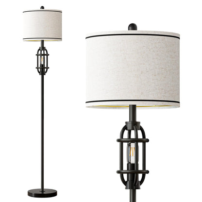 G-SAFAVA 62.5" Floor Lamp for Living Room Industrial Black Standing Tall Lamps for Bedroom Mid Century Modern Corner Floor Lamps for Office Nursery Reading Light Room Lamp, Bulbs Included