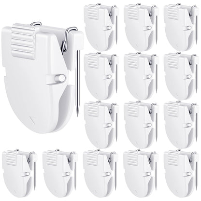 Feifeiya 15 Pcs Cubicle Clips Fabric Panel Cubicle Accessories Fabric Partition Panel Wall Clip Office Photos Wall for Notes Memos Standard Size, 40-Sheet Capacity (White)