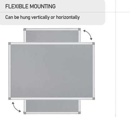 BEST BOARD Gray Felt Bulletin Board 36" × 24", Silver Aluminum Frame, Memo & Message Board, Notes Manager for Home School Office