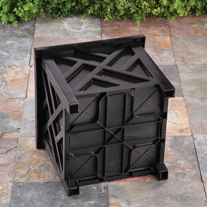 Miles Kimball Set of 2 Chippendale Planter Boxes, Black, Outdoor Décor – Plant Holder for Garden, Patio and Lawn, Weather-Resistant Polypropylene – 14 ¾” sq. x 13 ¼ H Overall