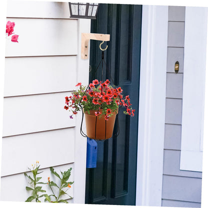 SEWOART Wooden Plant Hanger Hooks 2pcs Wall Mount Heavy Duty Plant Brackets for Indoor Outdoor Hanging Planters Natural Wood Finish Supports