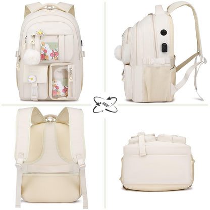 kadilong School Backpack for Teen Girls,Cute Backpacks for Women Aesthetic Bookbag Laptop Bag Back Pack for Middle School