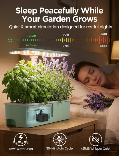 LetPot LPH-Air Hydroponics Growing System Kits, APP & WiFi Controlled Smart Indoor Garden with Adjustable 24W Grow Light Full Spectrum, 10 Pods Planter Indoor Gardening for Gifts, Kitchen, Vegetable