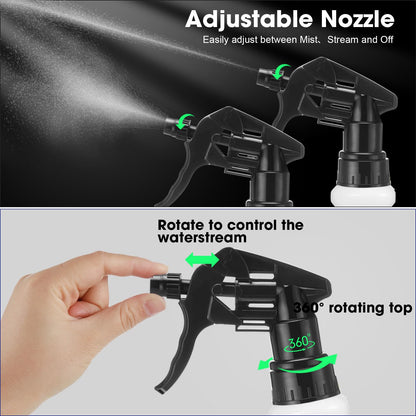 Gerrii 24 Pcs 24oz Plastic Spray Bottle Bulk, Empty Refillable Squirt Bottles for Cleaning Solution, Leak Proof Water Spray Bottle with Adjustable Nozzle and Sticker Commercial Supplies (Black)