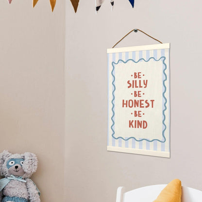 LKETW Inspirational Kids Room Poster Hanger Frame 12x16 Inch, Be Silly Honest Kind Positive Wall Art Posters for Classroom, Motivational Hanging Banner Decor for Kids Nursery Room Bedroom Playroom